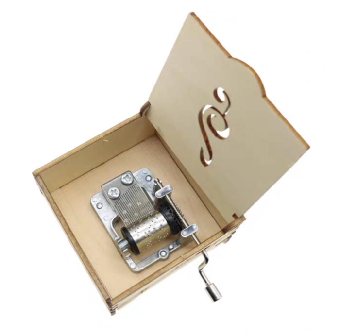 Kit DIY cutie muzicala din lemn cu manivela, model My Baby Love Song, asamblare manuala, fara baterii [3]