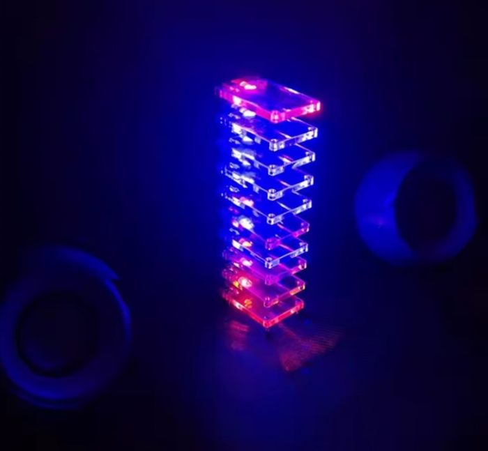 Kit DIY lampa LED tip coloana cristal, control prin sunet, efect spectru luminos [3]