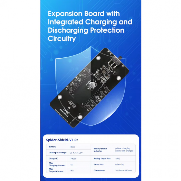Kit educational ACEBOTT cu aplicatie, Robot painjen, STEM Robotics, ACEBOTT ESP8266, conexiune WIFI [6]
