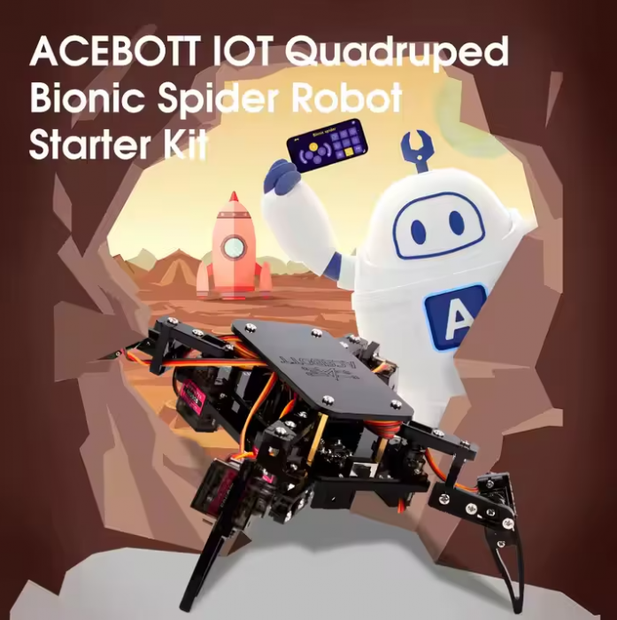 Kit educational ACEBOTT cu aplicatie, Robot painjen, STEM Robotics, ACEBOTT ESP8266, conexiune WIFI [3]