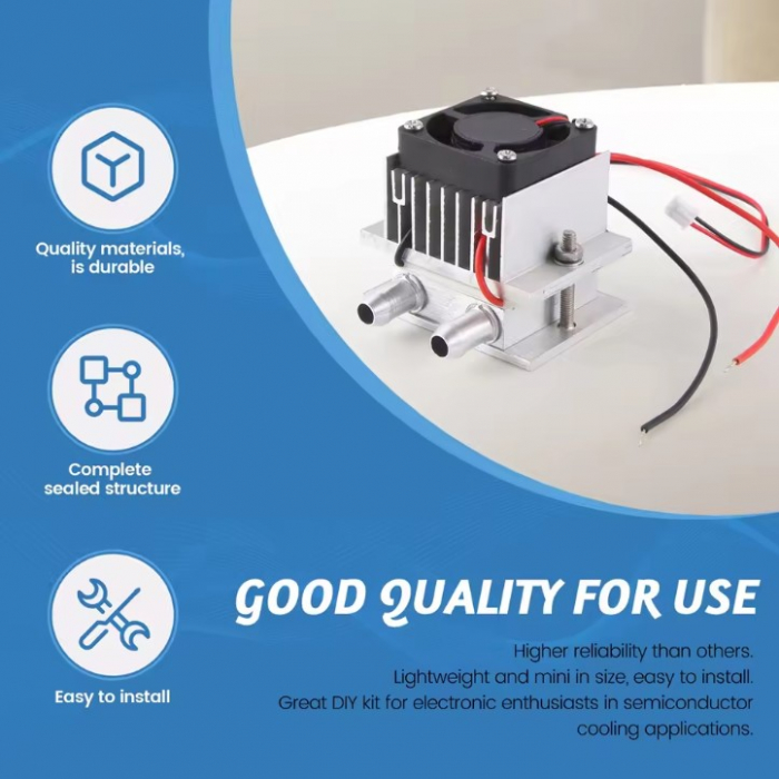 Kit racire termo-electric Peltier TEC1-12706, 12V, 60W, cu ventilator, bloc de apa si pasta termoconductoare [6]
