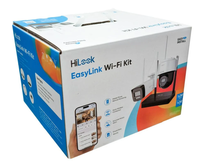Kit supraveghere IP Wireless Hikvision HiLook EasyLink IKS-2042BPH-PH/W, 2 camere 2MP, NVR 4 canale, IR, audio, microSD [2]