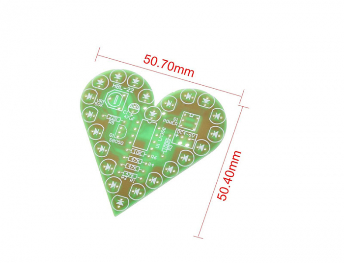 Kit montaj inima cu led-uri verzi OKY1315-Green [3]