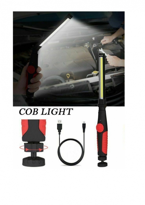 Lampa de lucru portabila cu suport magnetic reglabil, lumina led cu reglaj intensitate si incarcare usb [7]