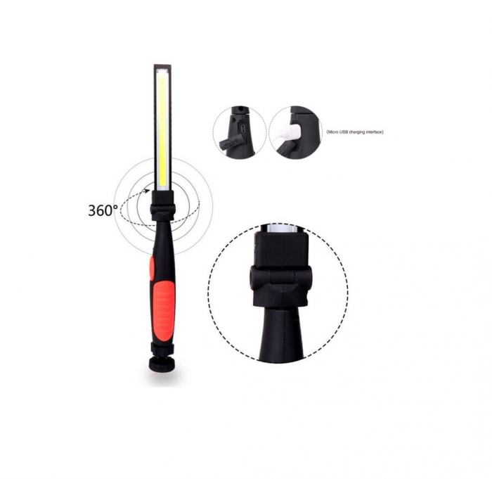 Lampa de lucru portabila cu suport magnetic reglabil, lumina led cu reglaj intensitate si incarcare usb [6]