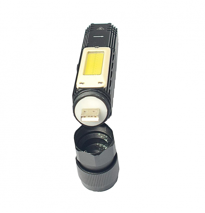 Lanterna de lucru COB  suport magnetic cu elastic frontal lumina ALB / ROSU patru moduri de lucru [3]