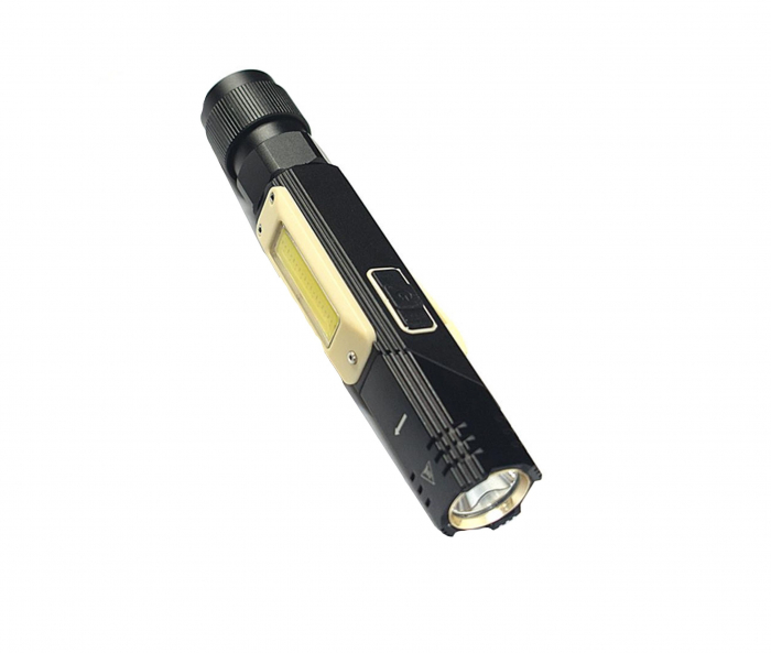 Lanterna de lucru COB  suport magnetic cu elastic frontal lumina ALB / ROSU patru moduri de lucru [2]