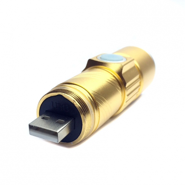 Lanterna cu LED, Alb rece, 1 LED, incarcare USB, 3 moduri de iluminare (include acumulator) [2]