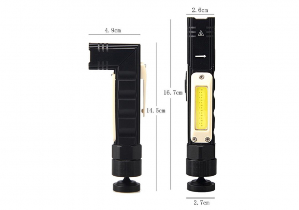 Lanterna de lucru COB  suport magnetic cu elastic frontal lumina ALB / ROSU patru moduri de lucru [2]