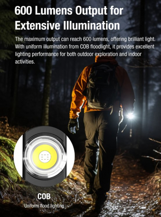 Lanterna EDC Klarus E5, 600 lm, baza magnetica, clips, incarcare USB-C, EDC, dublu LED pentru apropiere si distanta, rosu [8]