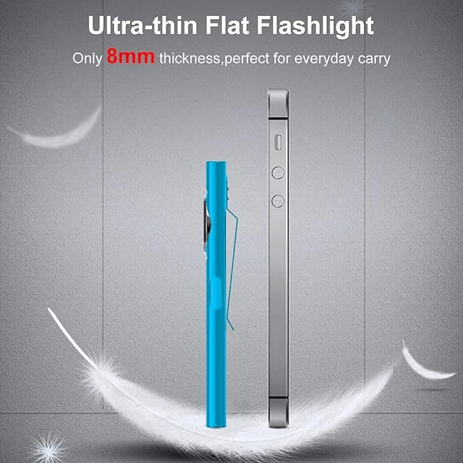 Lanterna EDC Klarus E5, 600 lm, baza magnetica, clips, incarcare USB-C, EDC, dublu LED pentru apropiere si distanta, cyan [5]