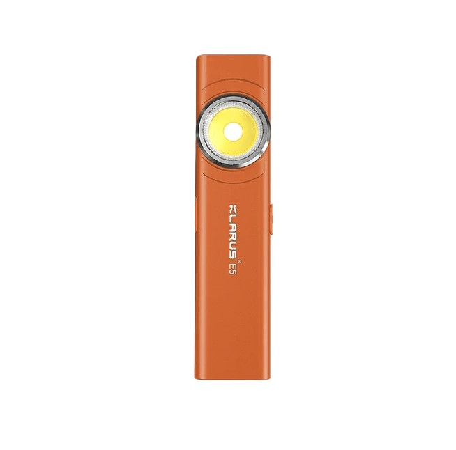 Lanterna EDC Klarus E5, 600 lm, baza magnetica, clips, incarcare USB-C, EDC, dublu LED pentru apropiere si distanta, portocaliu [1]