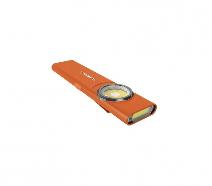 Lanterna EDC Klarus E5, 600 lm, baza magnetica, clips, incarcare USB-C, EDC, dublu LED pentru apropiere si distanta, portocaliu [2]