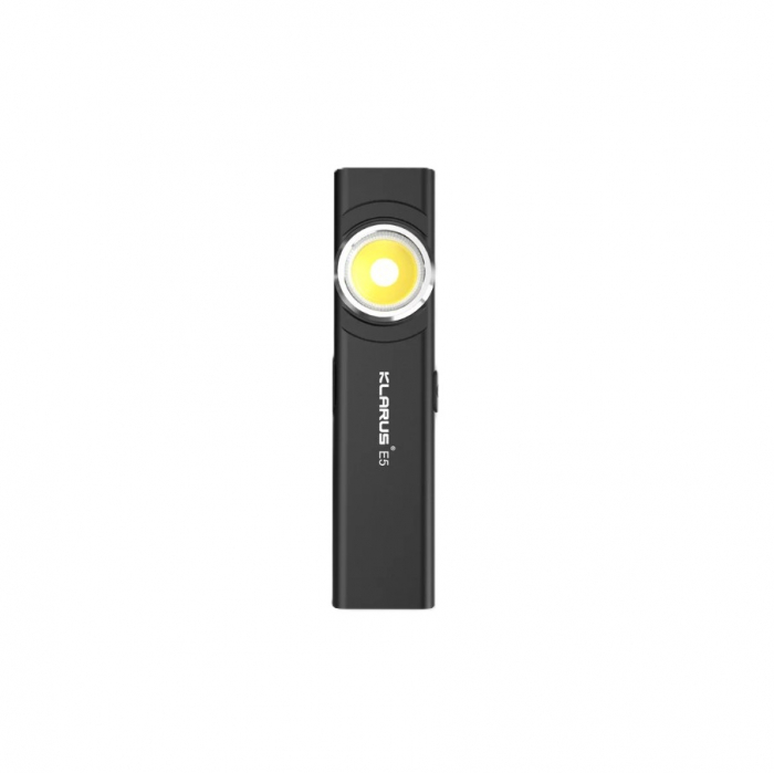 Lanterna EDC Klarus E5, 600 lm, baza magnetica, clips, incarcare USB-C, EDC, dublu LED pentru apropiere si distanta, negru [1]