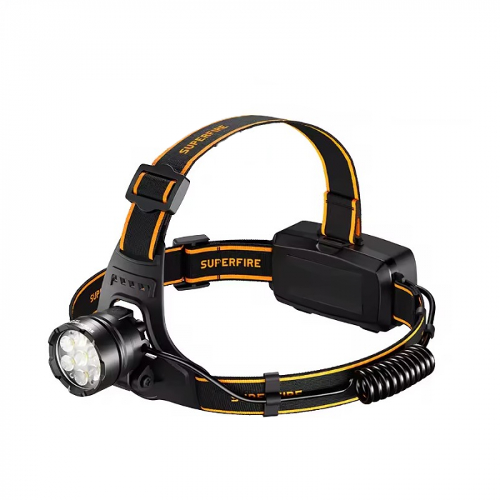 Lanterna frontala LED cu senzor de miscare, Superfire HL107, 1500lm, 5 moduri, 2x 18650, incarcare USB-C, IP44, pentru camping, pescuit si reparatii [1]