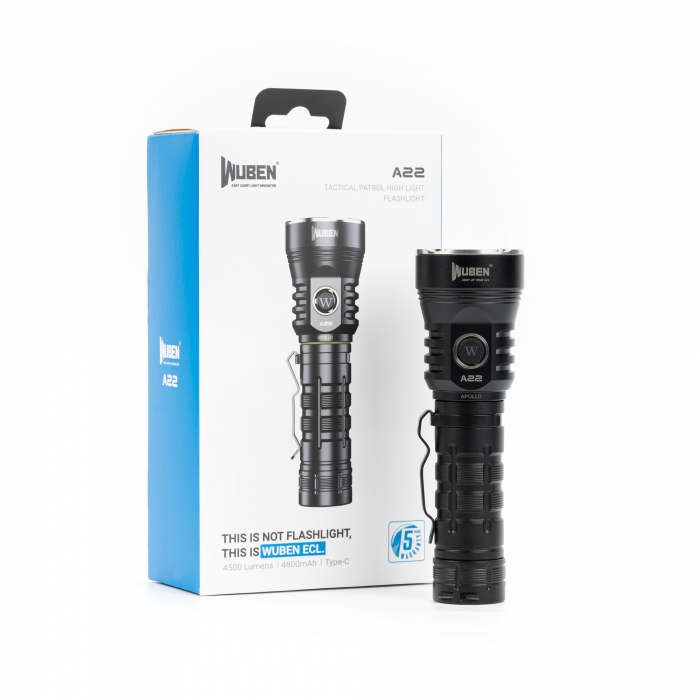 Lanterna reincarcabila, 4500 LM, incarcare rapida, Led CREE XHP 70.2, Wuben A22 [5]