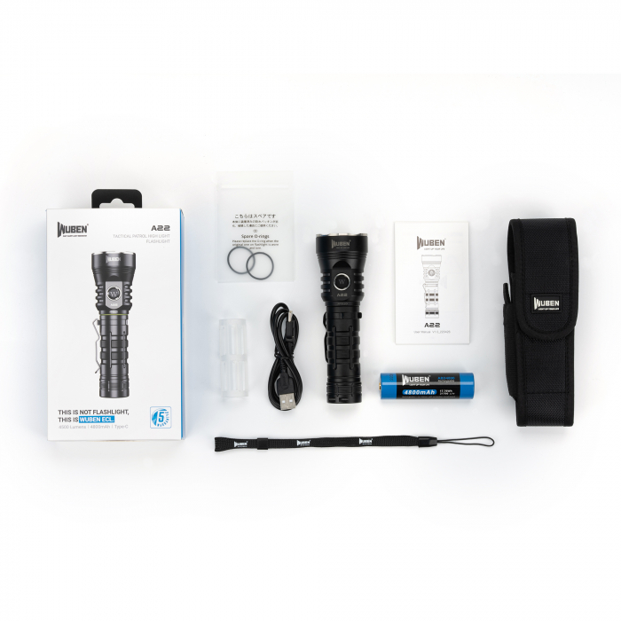 Lanterna reincarcabila, 4500 LM, incarcare rapida, Led CREE XHP 70.2, Wuben A22 [9]