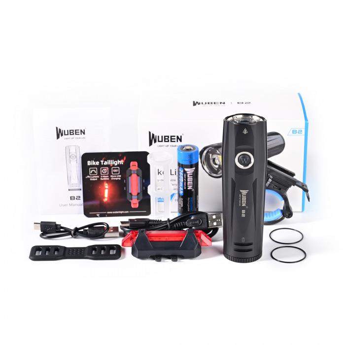 Lanterna reincarcabila pentru bicicleta, 1300 LM, raza max. 280m, Wuben B2-Black [9]