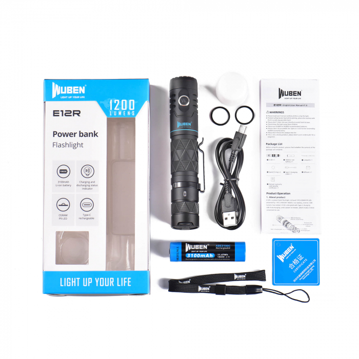 Lanterna reincarcabila cu powerbank, 1200 LM, Wuben E12R [9]