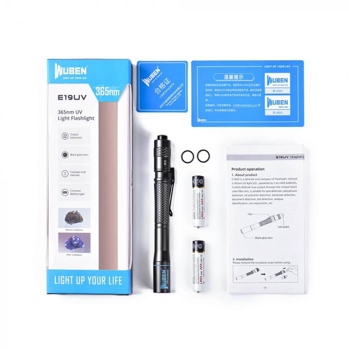 Lanterna LED UV, 365nm, Wuben E19-UV [5]