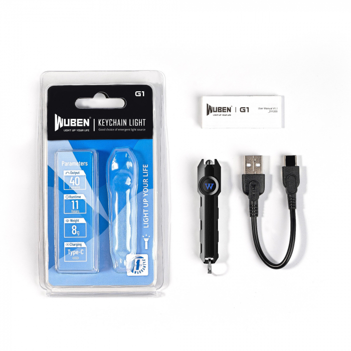 Lanterna reincarcabila tip breloc, 40 LM, culoare neagra, Wuben G1 [6]