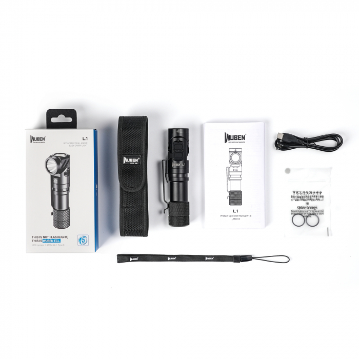 Lanterna reincarcabila cu sursa dubla de lumina, 2000 LM, cap reglabil 180 grade, led Nichia 519A, Wuben L1-Nich [11]