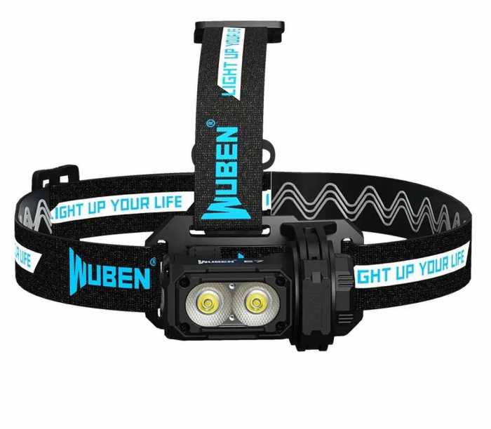 Lanterna LED frontala cu senzor de miscare, reincarcabila, 6 moduri de lumina, IP68,  1800 lumeni, Wuben E7-Sens-NW [1]