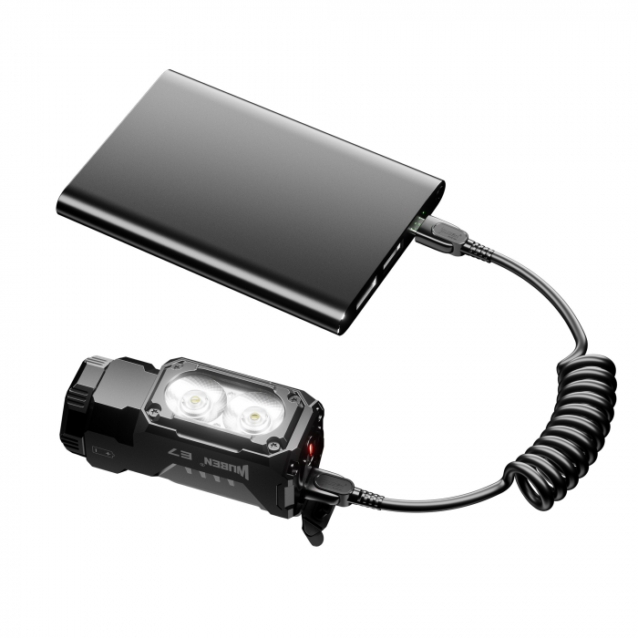 Lanterna reincarcabila multifunctionala, 1800 LM, Wuben E7, 6500K, negru [6]
