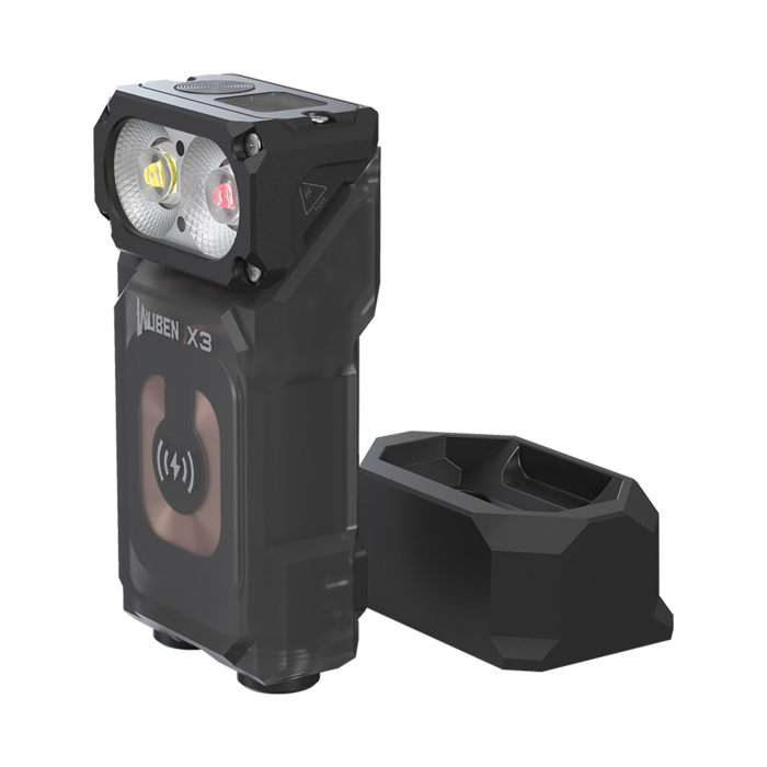 Lanterna reincarcabila EDC, 700 LM, cap reglabil 180 grade, culoare neagra, Wuben X3 [5]
