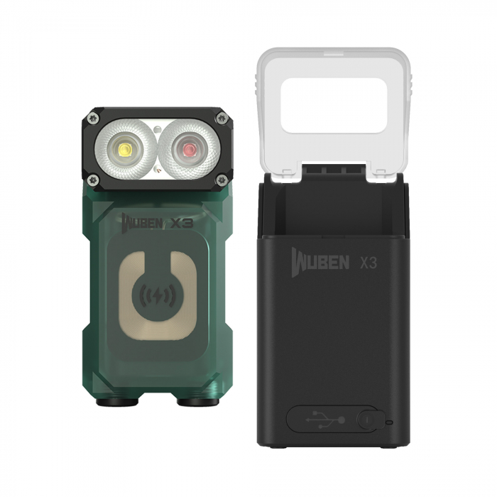 Lanterna reincarcabila EDC, 700 LM, cap reglabil 180 grade, culoare verde, Wuben X3-Pro [2]