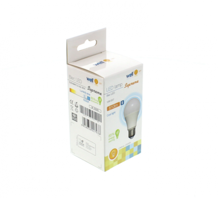 Bec cu led E27 10W 230V lumina rece Well LEDLC-A6010E27-WL [3]
