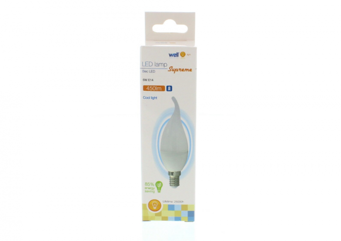 Bec cu led lumanare E14 6W230V lumina rece Well LEDLC-C376E14/FL-WL [3]