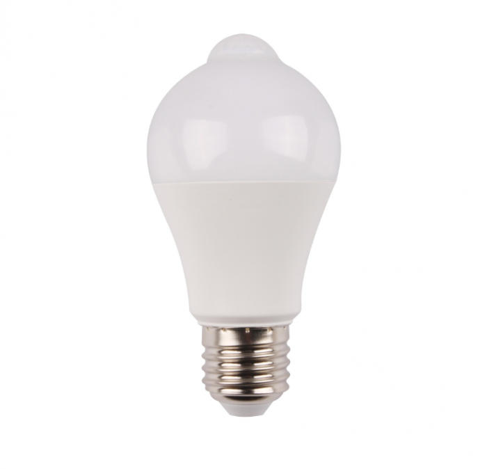 Bec cu LED cu senzor PIR A60 10W lumina rece, Well LEDLCPIR-A6010E27-WL [1]