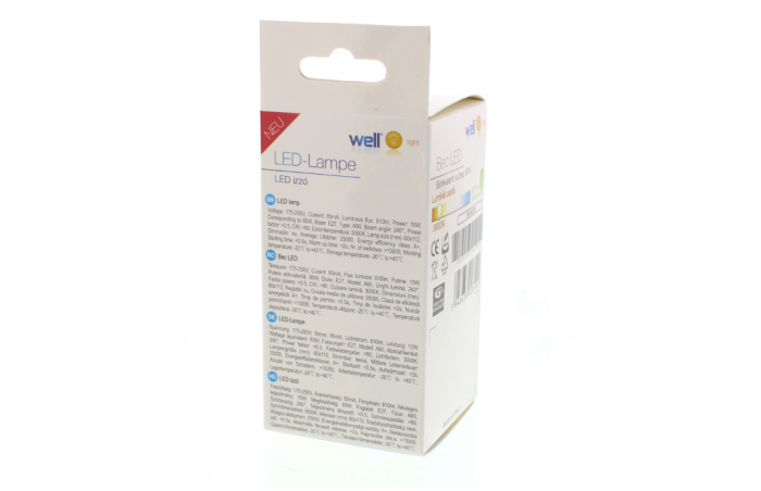 Bec cu led E27 10W 230V lumina calda Well LEDLW-A6010E27-WL [3]