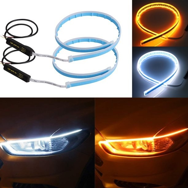 Set 2 benzi LED strip DRL cu doua moduri de aprindere DLR-45-7W [2]