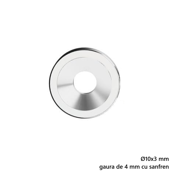 Magnet neodim 10x3 mm, gaura de 4 mm cu sanfren, disc, N35 [2]