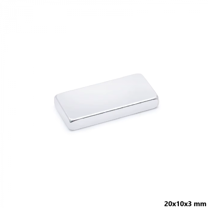 Magnet neodim 20x10x3 mm, dreptunghi, N35 [2]