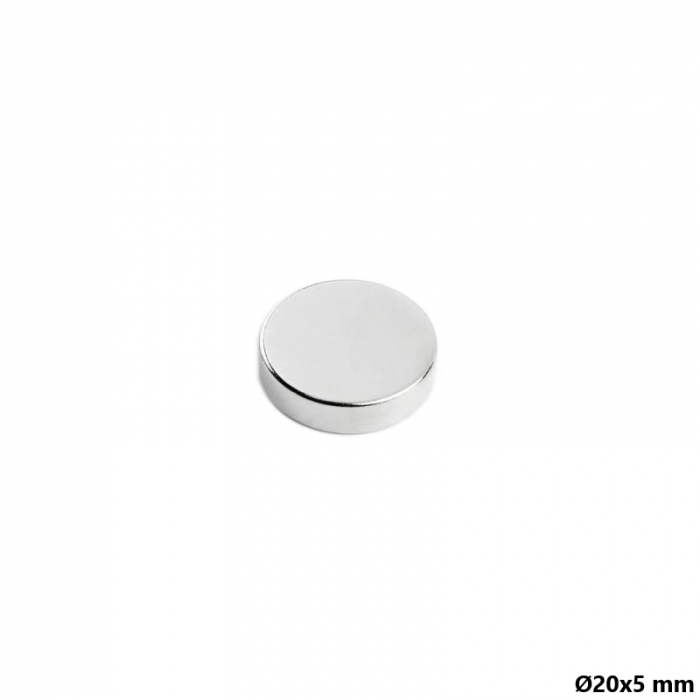 Magnet neodim 20x5 mm, disc, N35 [2]
