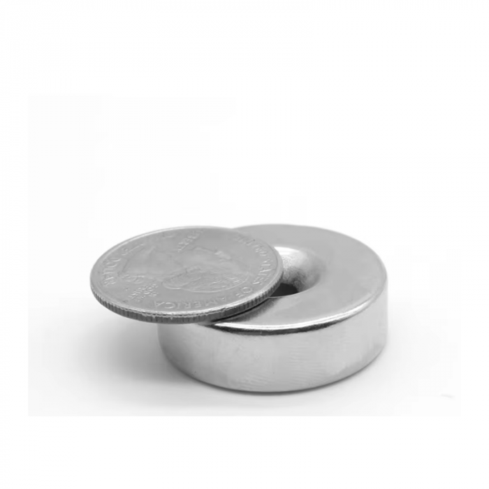 Magnet neodim 30x10 mm, gaura de 6.5 mm cu sanfren, disc, N35 [3]