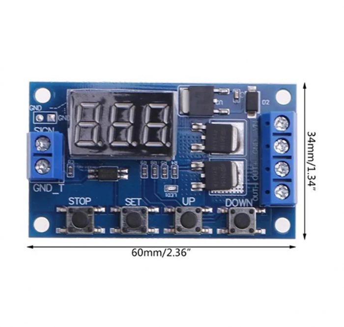 Modul releu cu intarziere cu mosfet  5-36V, timp reglabil si display OKY3496-13 [2]