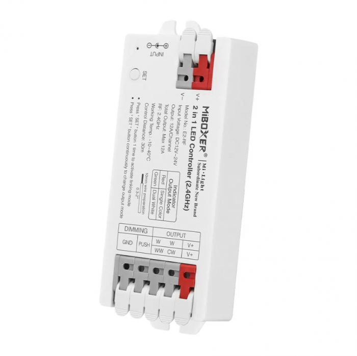 Controller Dimmer Led RF 2.4GHz, Monocrom/Dual, 12-24VDC MiBoxer E2-RF [2]