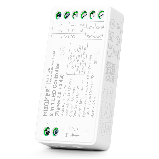 Controller Dimmer Led Monocolor/Dual White, Zigbee3.0 + RF 2.4Ghz, 12-24VDC MiBoxer FUT035Z+ [1]