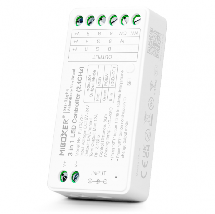 Controller Dimmer Led RGB/RGBW/RGB+CCT, 2.4Ghz, 12-24VDC MiBoxer FUT037S+ [1]