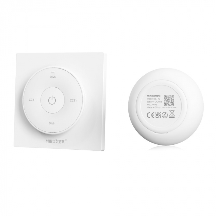 Mini telecomanda MiBoxer K2, 2.4Ghz, Monocolor/CCT, RF, alb [2]