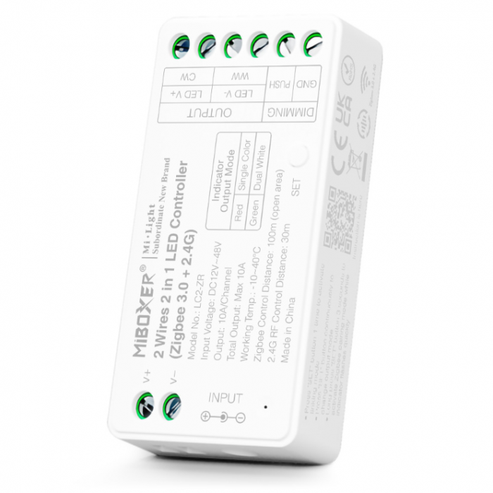 Controller Dimmer Led Monocolor/Dual White, Zigbee+2.4GHz, 12-48VDC MiBoxer LC2-ZR [1]