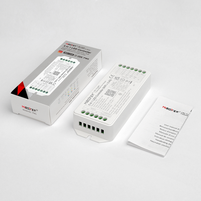 Controler LED 5in1 (WiFi+2.4G), MiBoxer, PW5, iesire max 20A, DC 12V-48V, Tuya [2]