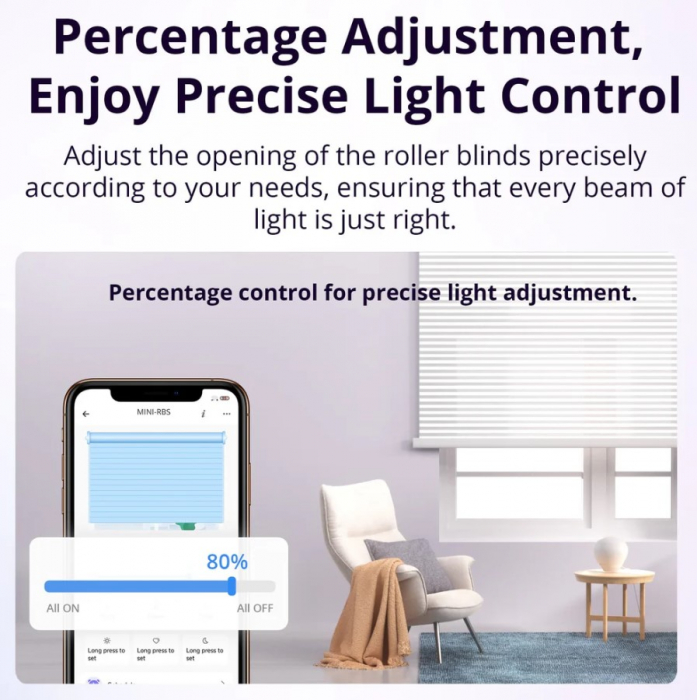 Mini-comutator smart Sonoff MINI-RBS, Wi-Fi + Matter, 1A, Control procentual, Programare, Compatibil Alexa, Google Assistant si Apple Home, Alb [6]