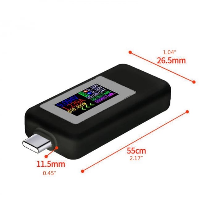 Tester incarcare USB cu KWS-1902C Type-C OKY0273-4-Black [2]