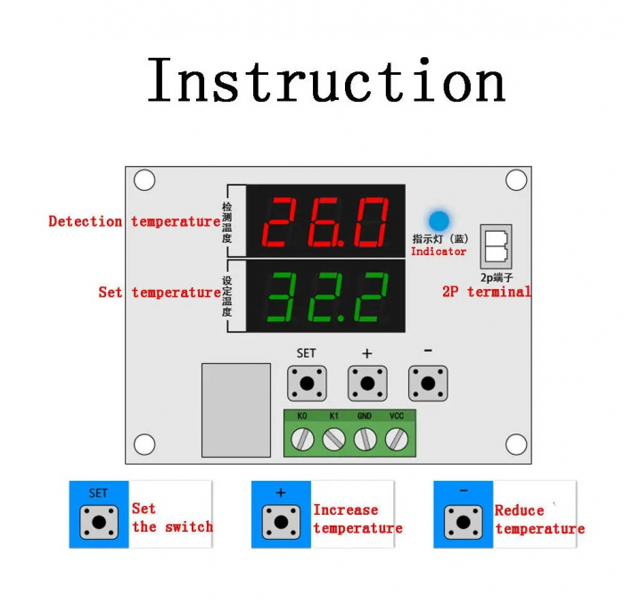 Termostat digital cu afisaj si releu de comanda OKY3065-2-1 [5]