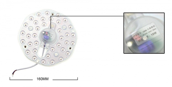 Modul 36 LED-uri pentru aplica, LED Alb Rece 2835, 18W, : Ø 160, alimentare 220V AC [2]